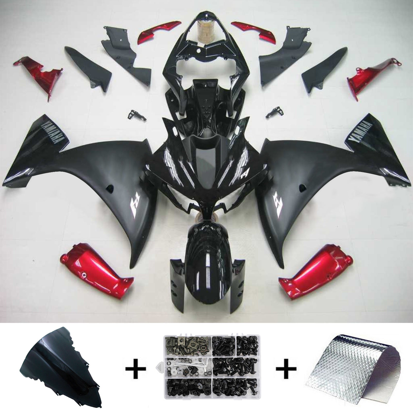 2012-2014 Yamaha YZF 1000 R1 Amotopart Injeksjon Fairing Kit Bodywork Plast Abs #110