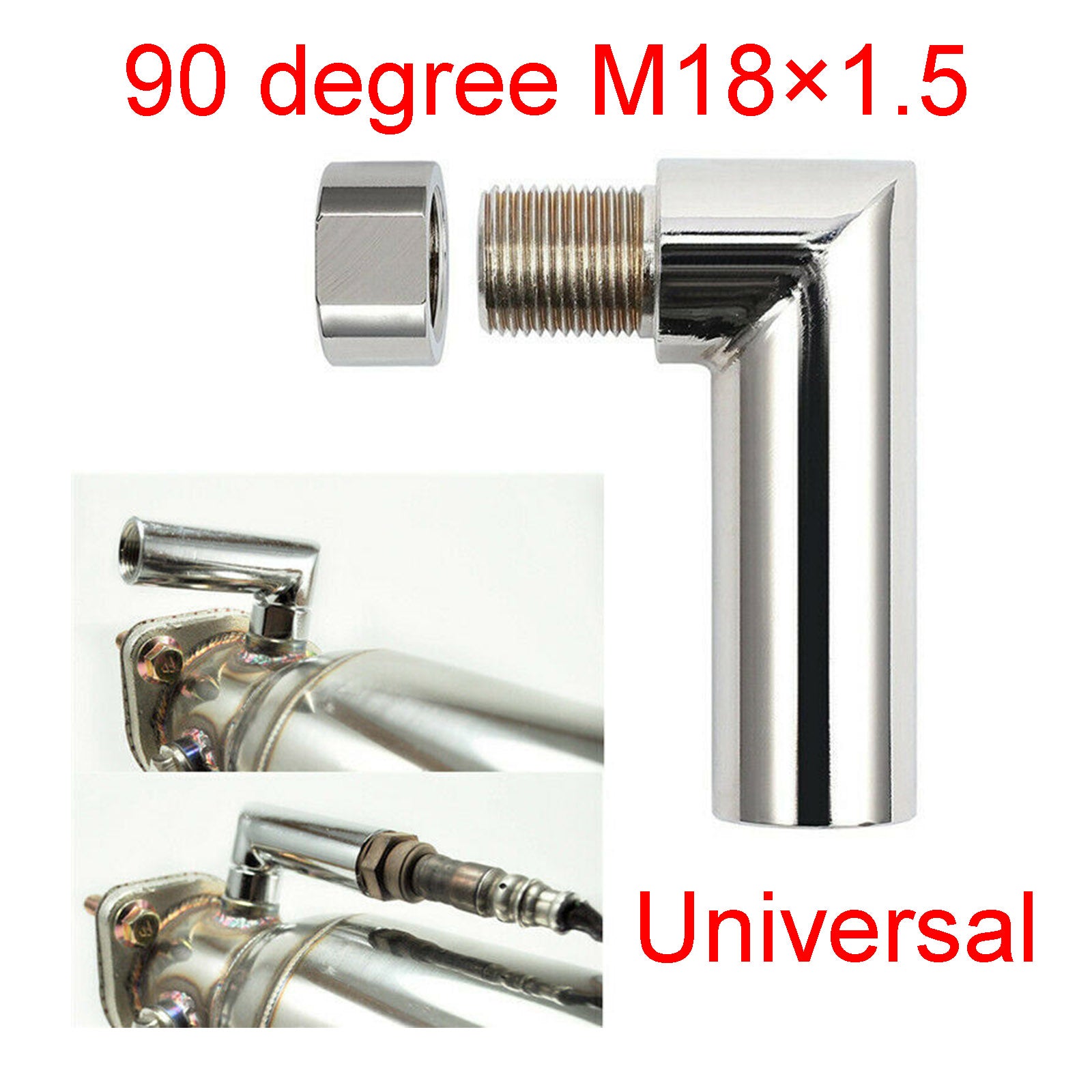 M18X1.5 O2 Oxygen distansens sensor Angled Förlängare 90 grader 02 Bung Extension Generic