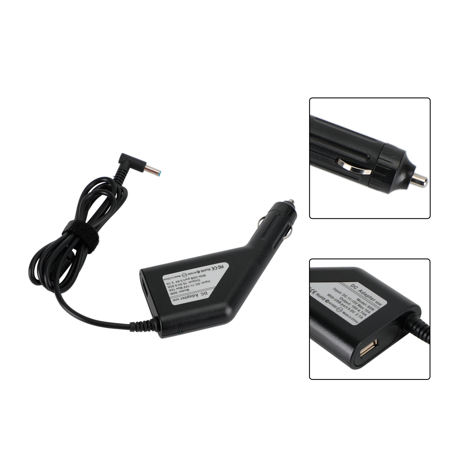Adaptador de corriente continua del cargador del coche de los ordenadores portátiles de 19.5V 4.62A para Hp Envy 14/15