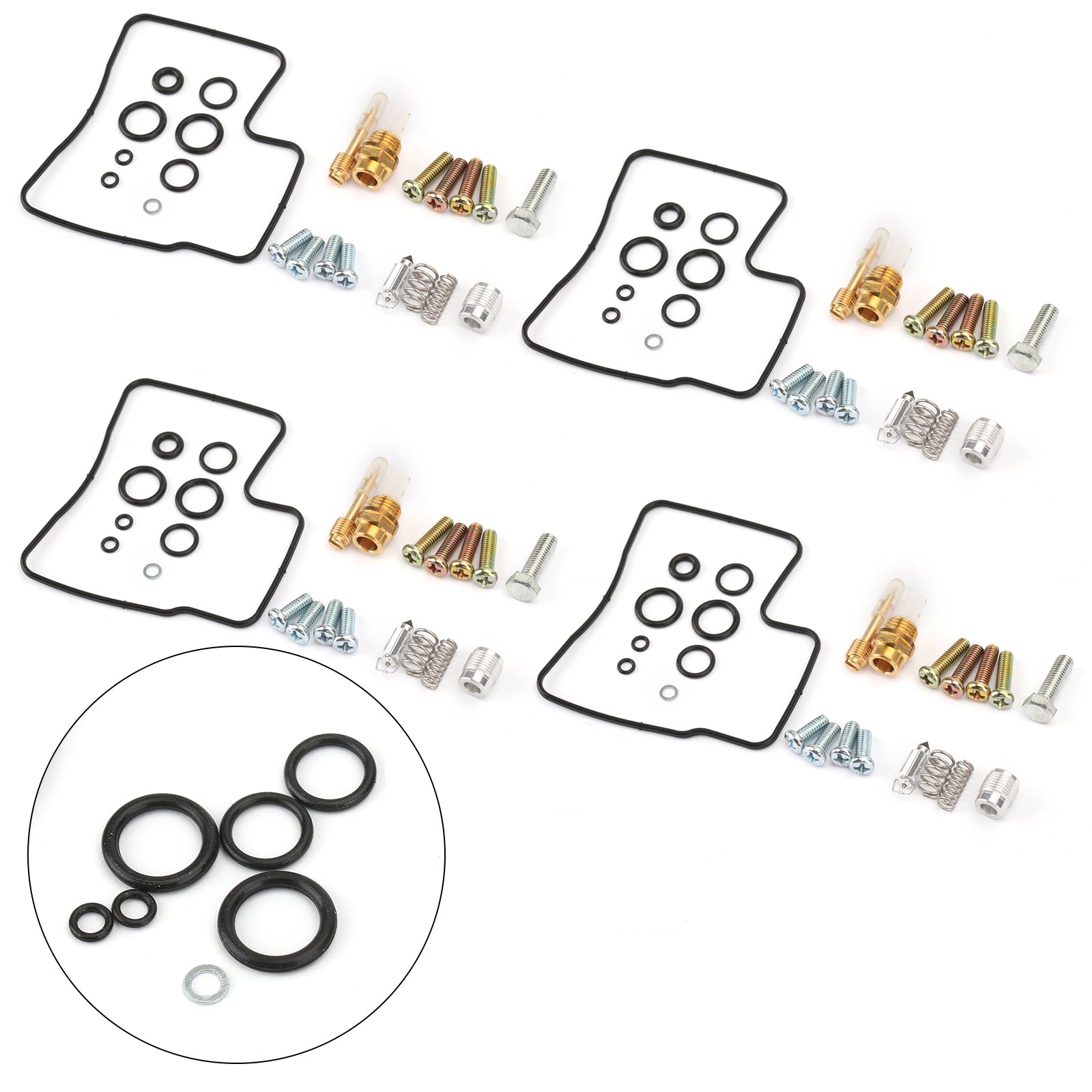 4x förgasare kolhydratreparation ombyggnadssats för Honda VF700C VF700F VF750F Ersätt 18-2432 generisk