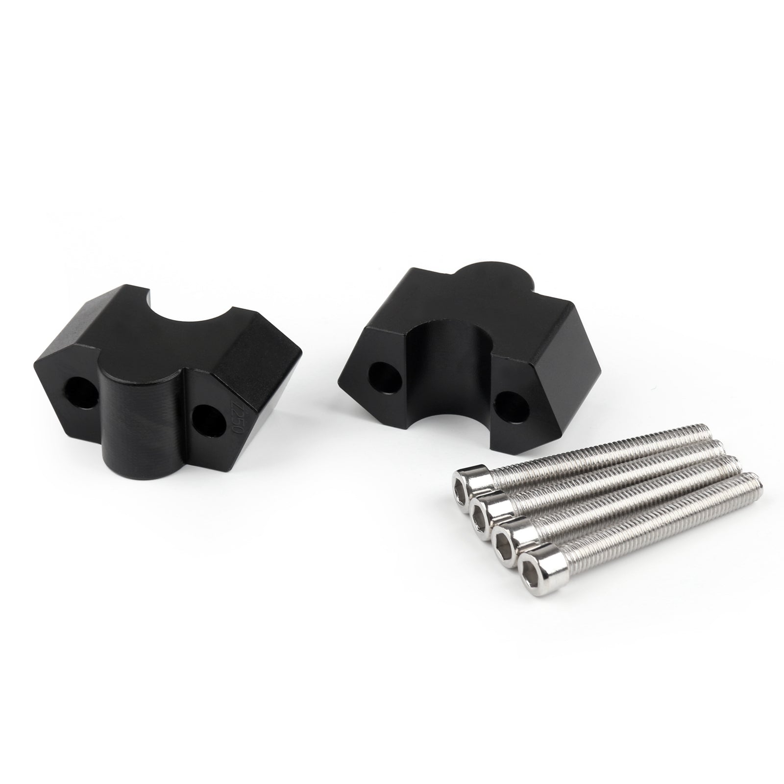 Aluminum 7/8" 22mm Motorcycle HandleBar Riser Mount Clamps For Kawasaki Z250 BLK