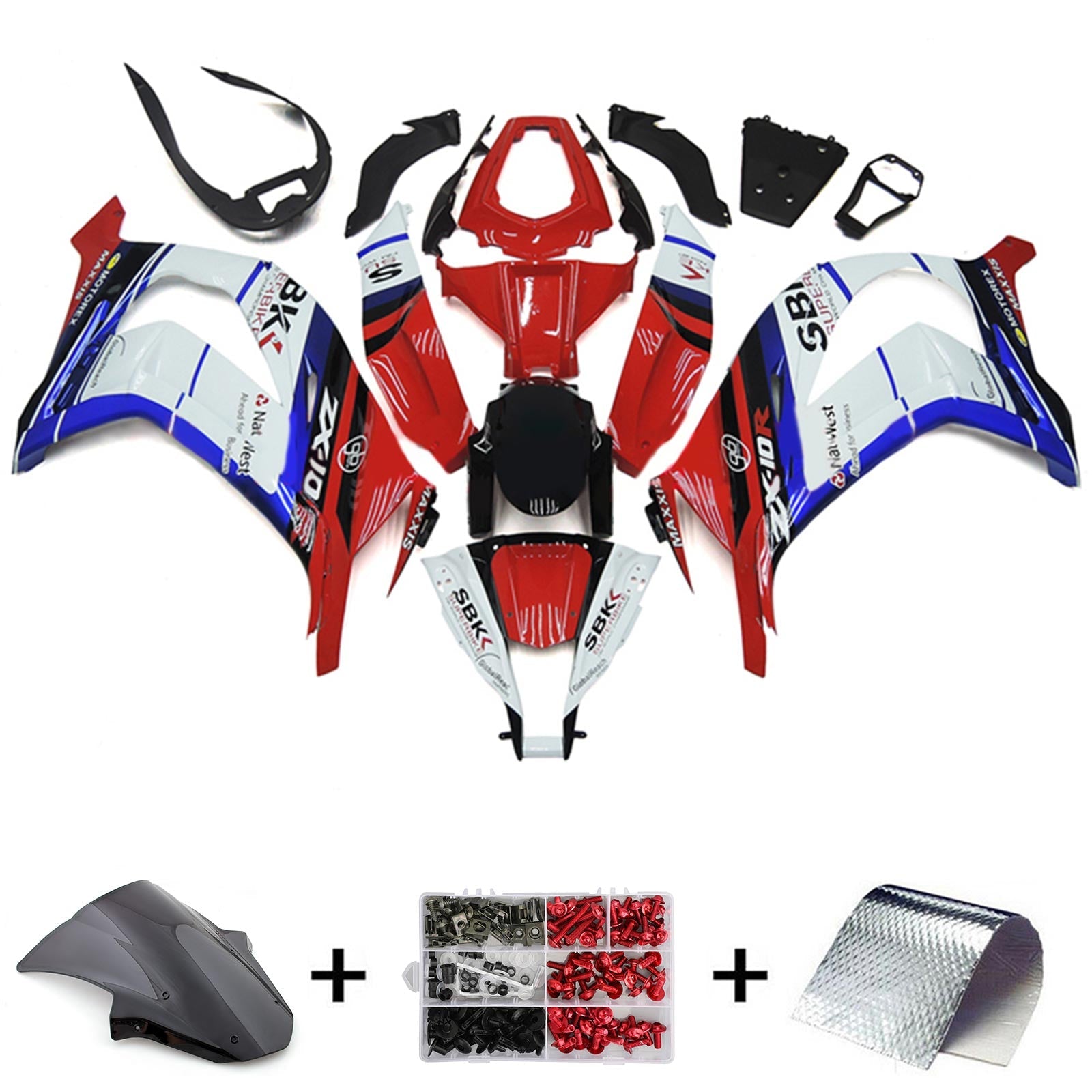 2011-2015 Kawasaki ZX10r Kit de carénage Kit de carrosserie en plastique Abs