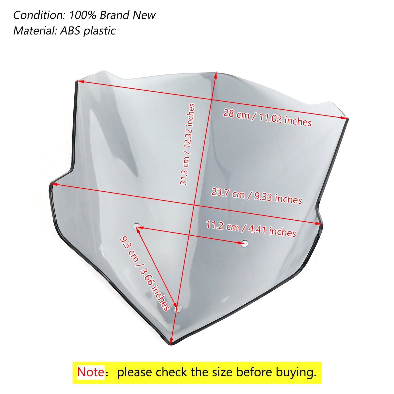 ABS plastové motocykle čelné sklo čelného skla pre BMW F800R 2015-2020 Generic
