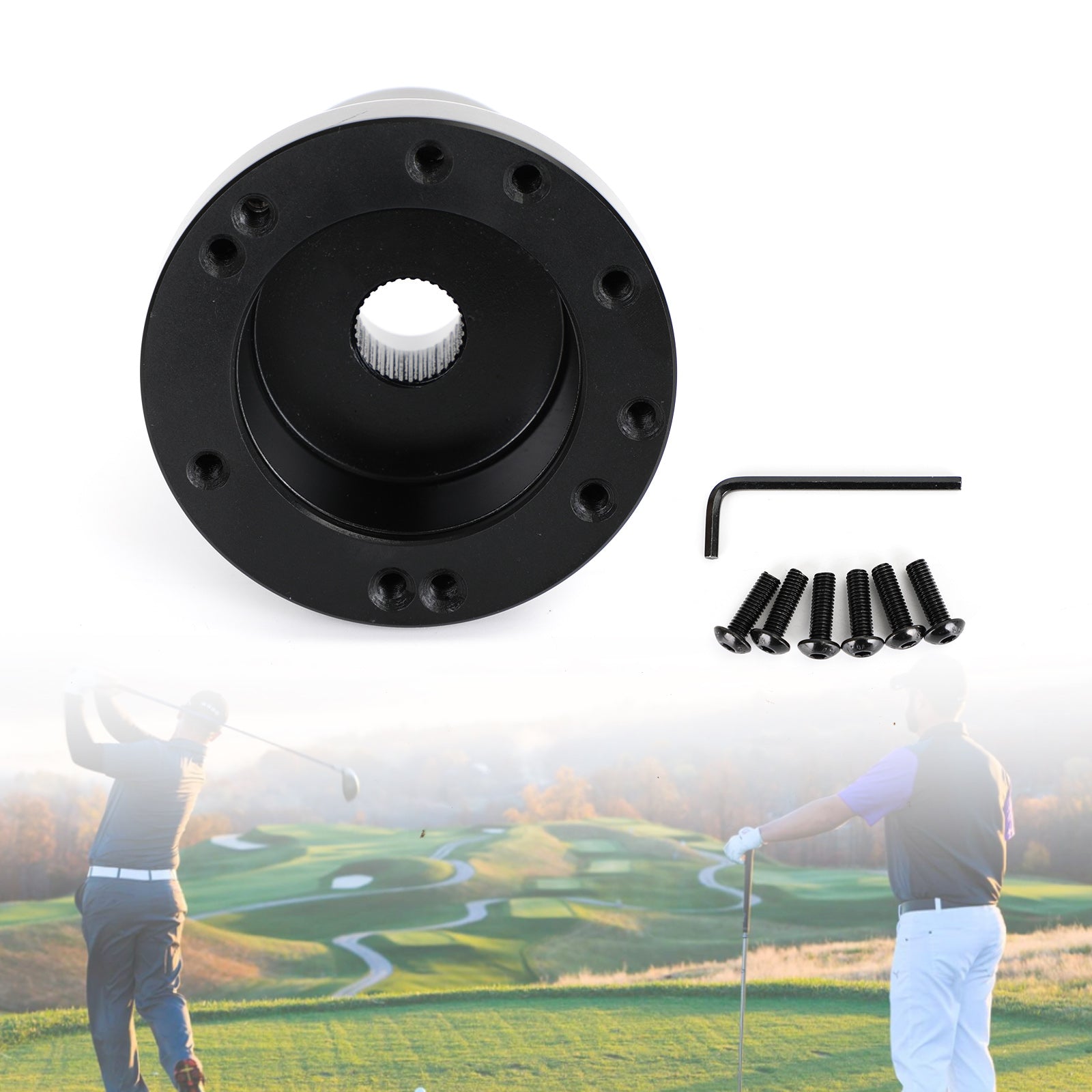 Golfový vozík hliníkový volant Adapter Hub Fit Fit for Club Car DS 1984-Up Black Generic