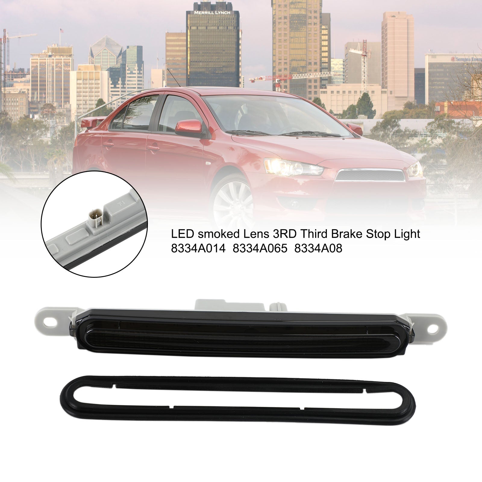 Smoke High Mount 3rd Third Brake Stop Light ledet for Mitsubishi Lancer Evo 08-16