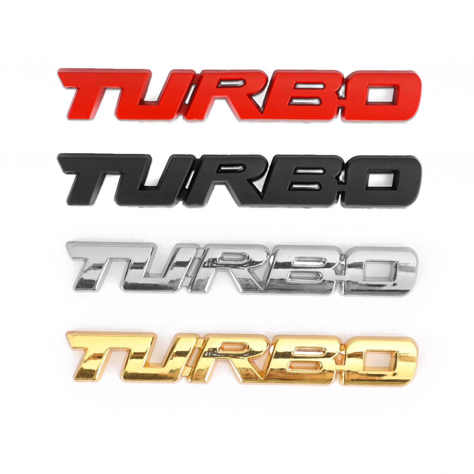 AutoBizarre 3D Raised Metal Chrome Turbo Emblem Badge Sticker for All Cars & Bikes
