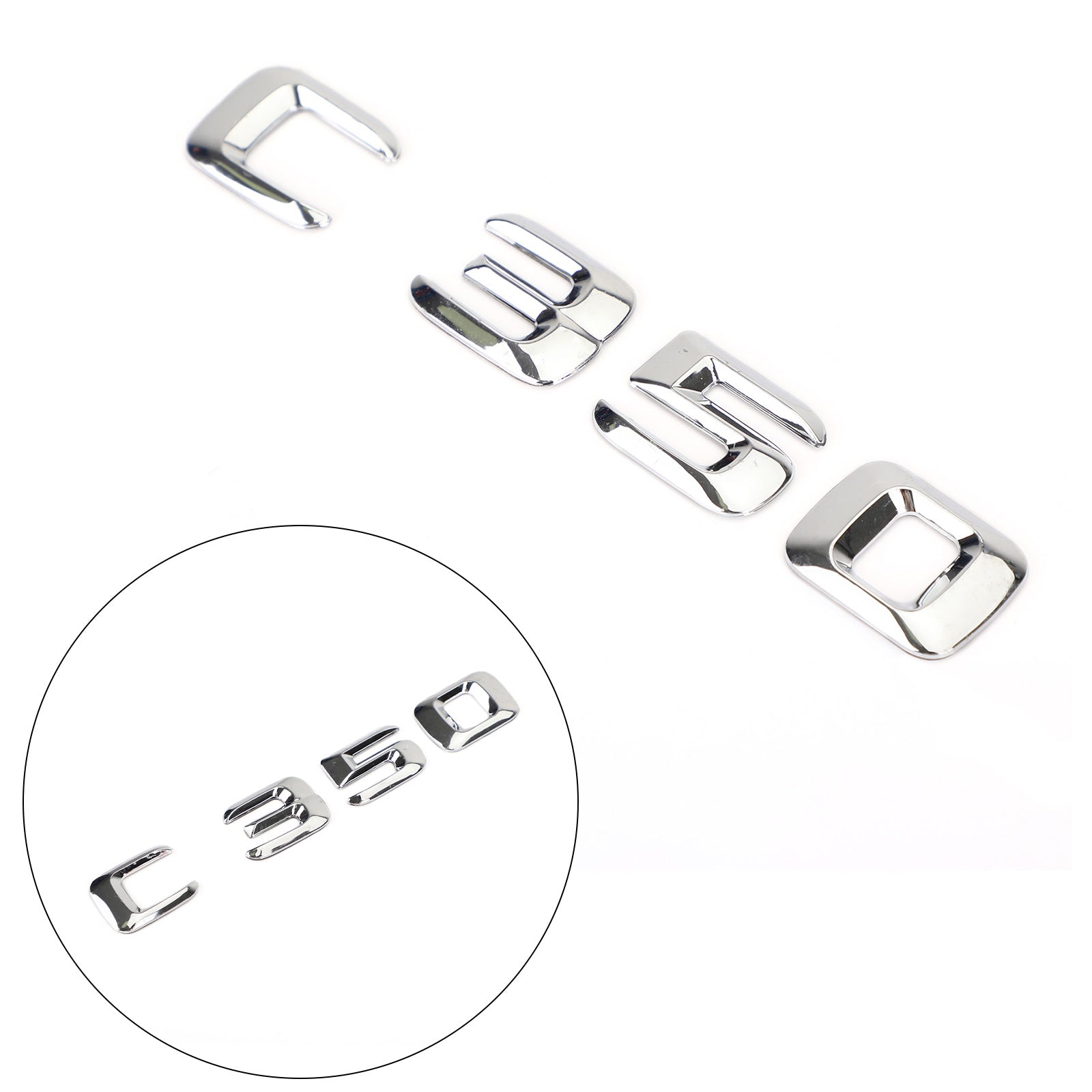 Mercedes C350 bakre stam emblem märke typskylt dekal bokstäver nummer