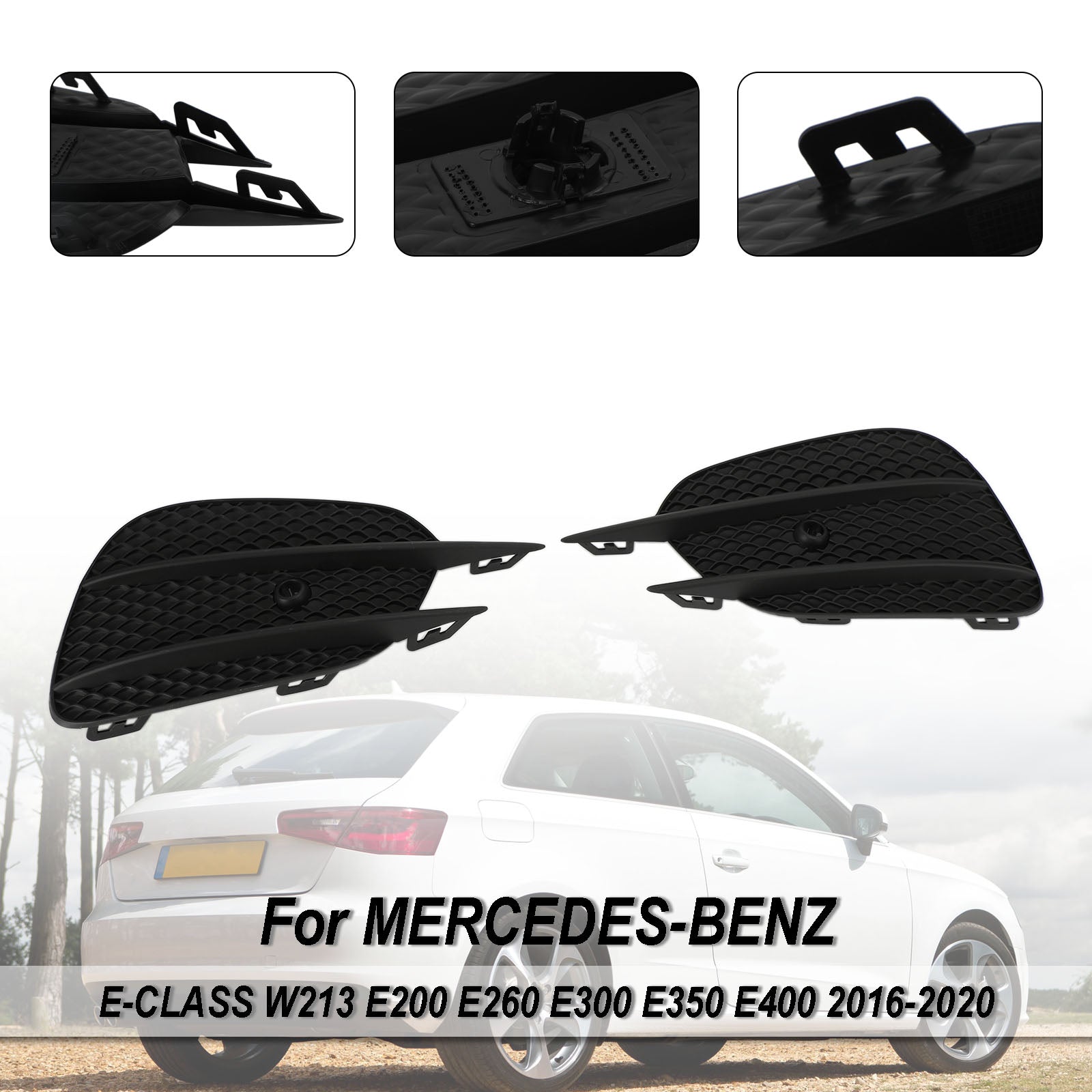 2016-2020 MERCEDES E-Klasse W213 2 stuks bumperrooster, mistlampen, grillrooster, sierlijst