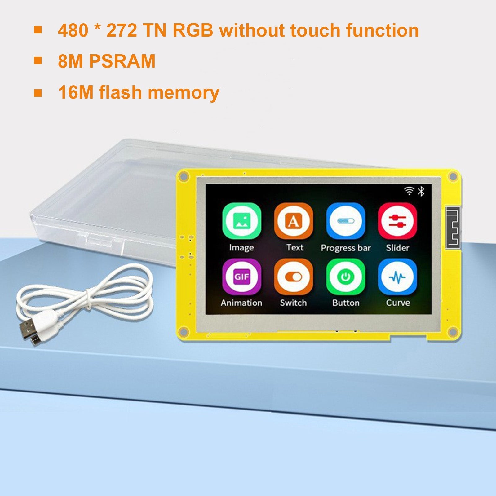 ESP32-utvecklingskort 4.3" LCD Smart Display WiFi Bluetooth-modul PSRAM 16M