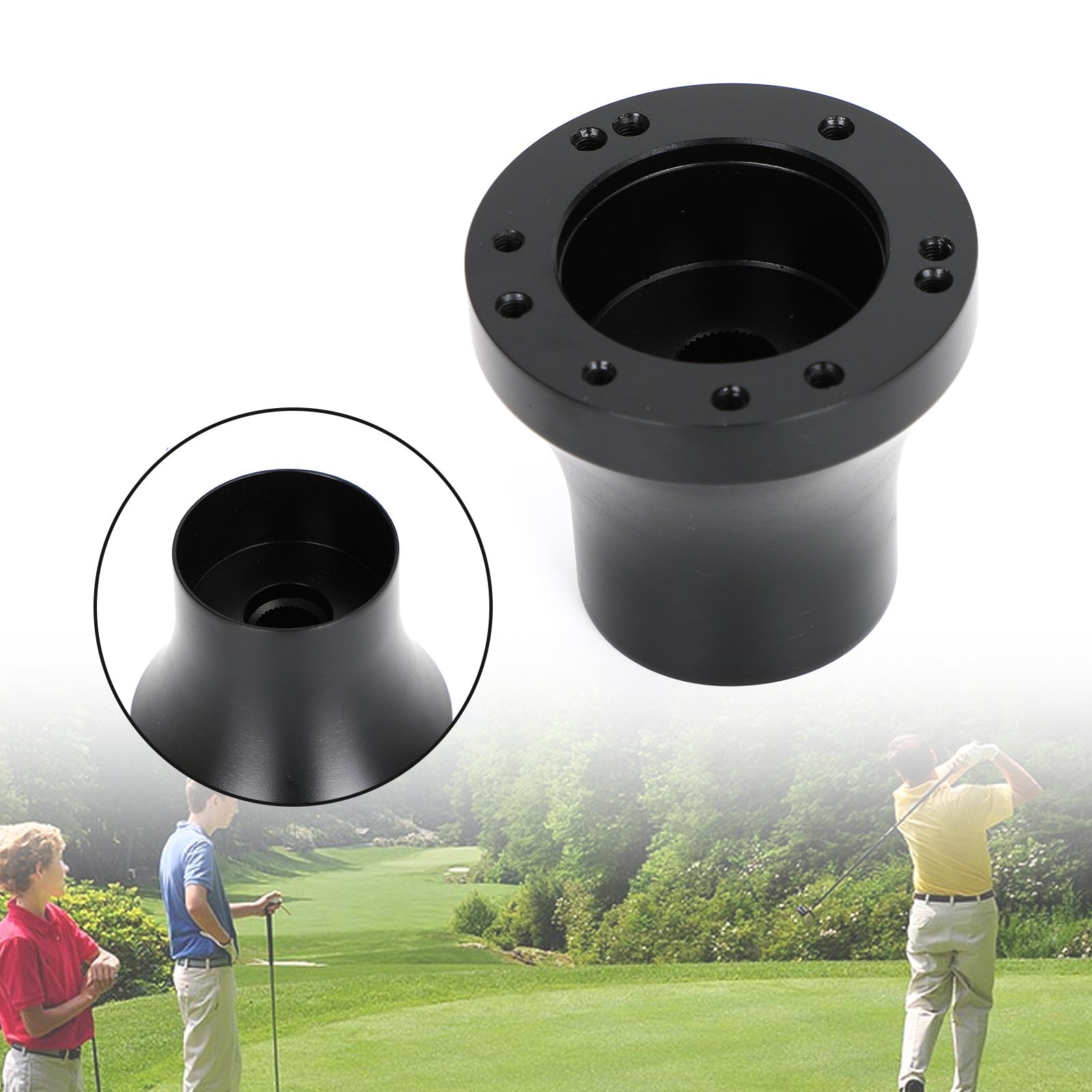 Adaptér na hliníkový volant pre golfový vozík vhodný pre EZGO TXT & RXV Black Generic