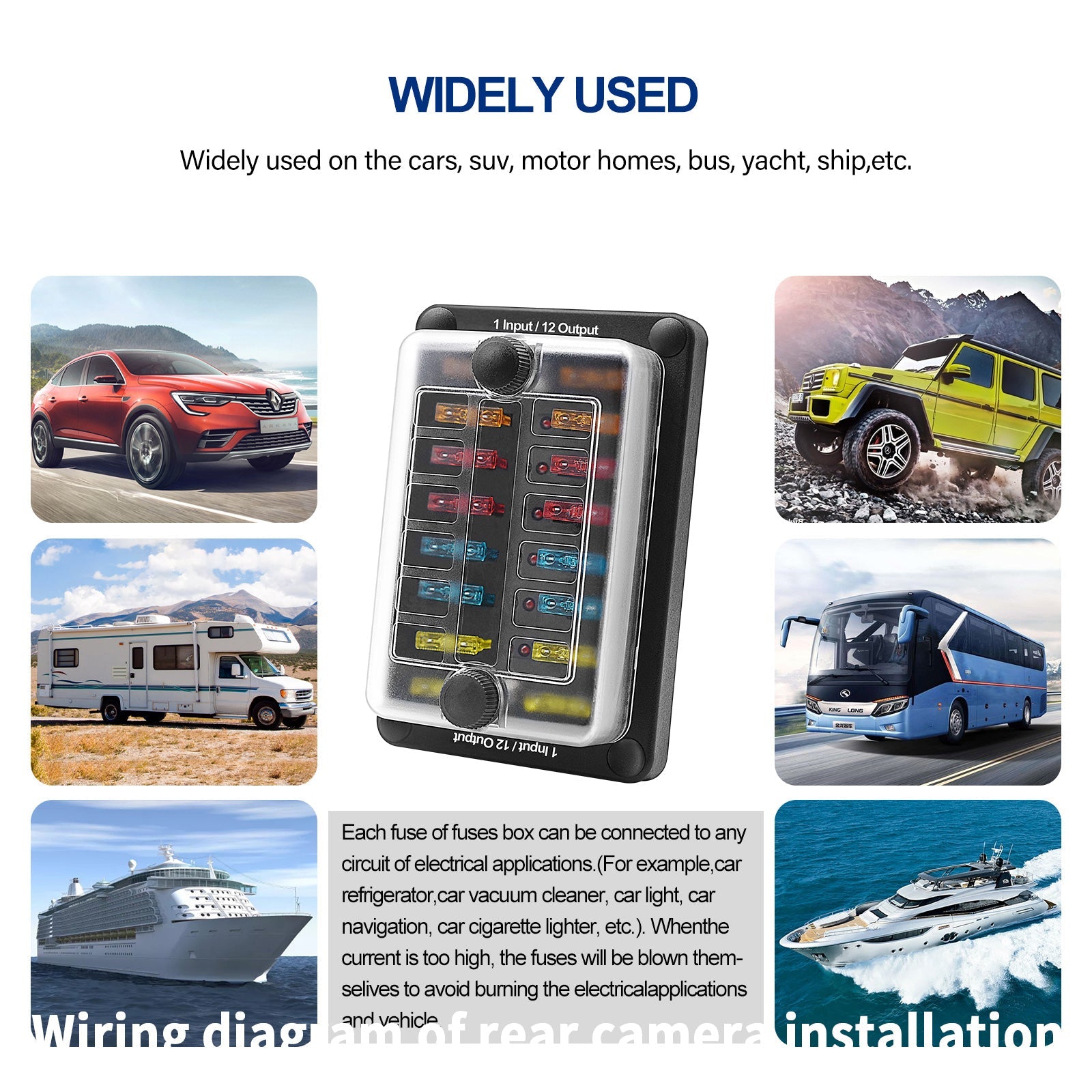 6-weg/12-weg meszekeringkastblokhouder ATO ATC voor auto-marineboot waterdicht