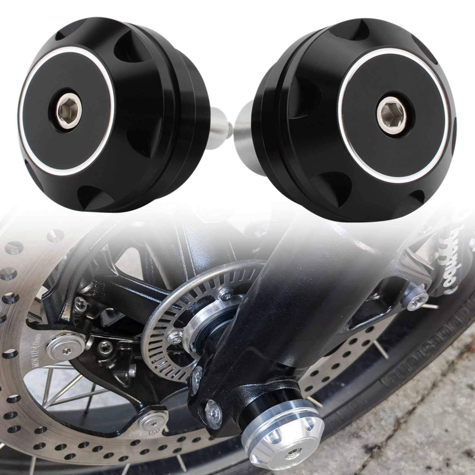 Slider de roda do protetor do garfo do eixo dianteiro ajuste-preto para BMW R Nine T R9T 20-21