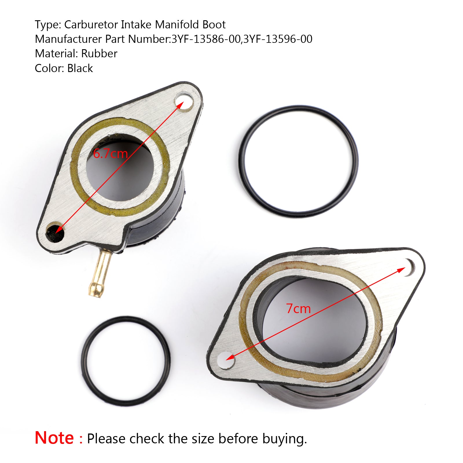 2 bottes de collecteur d'admission Carb pour Yamaha SZR660 95-1998 XTZ660 Tenere 91-1999