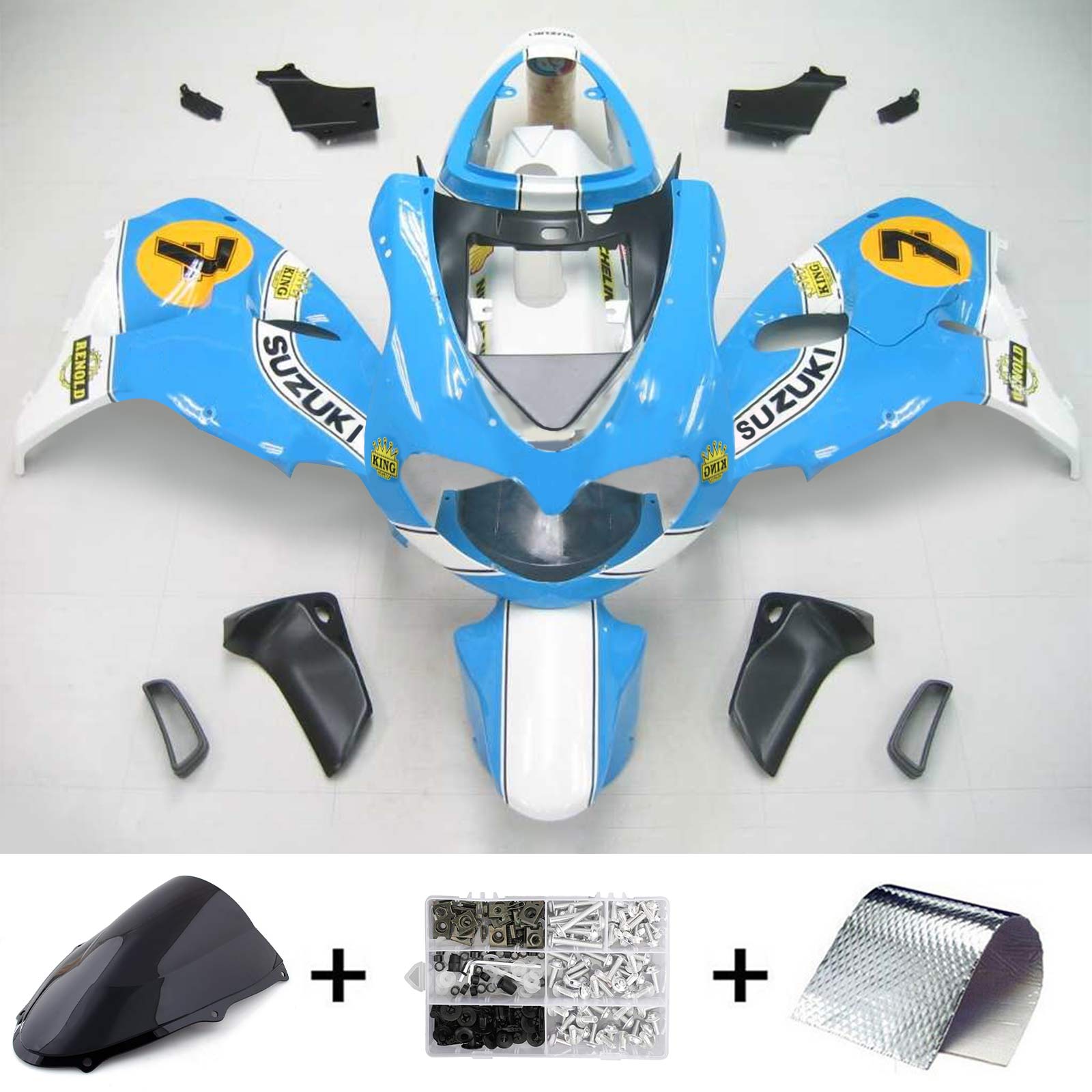 1998-2003 Suzuki TL1000R Amotopart Injeksjon Fairing Kit Bodywork Plast Abs #126
