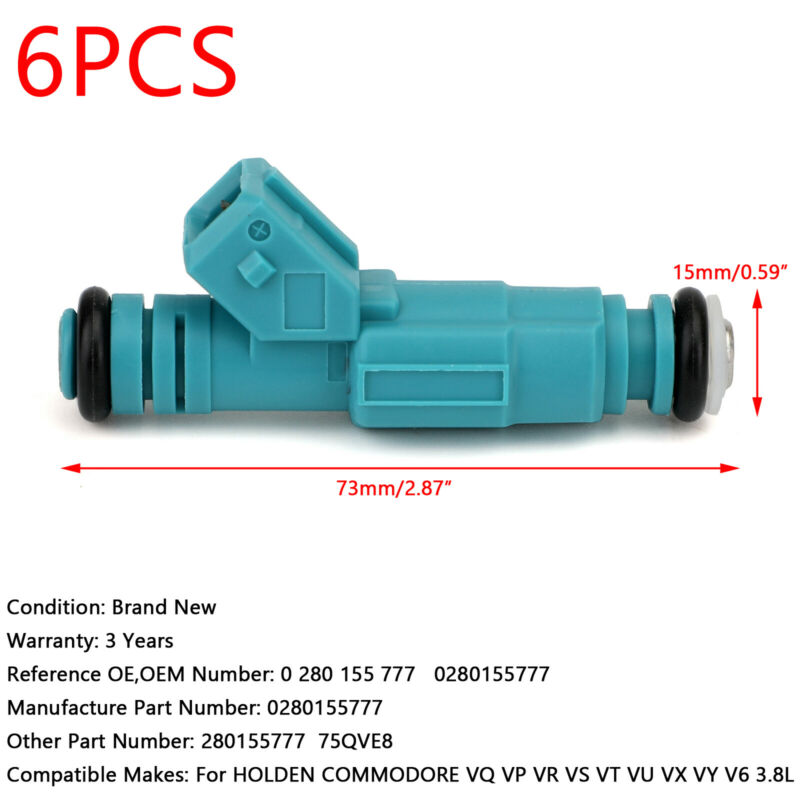 6 pièces VT 304 pour injecteurs Holden marchandise VS carburant V8 6 pièces VR VX T5 5L VP VN