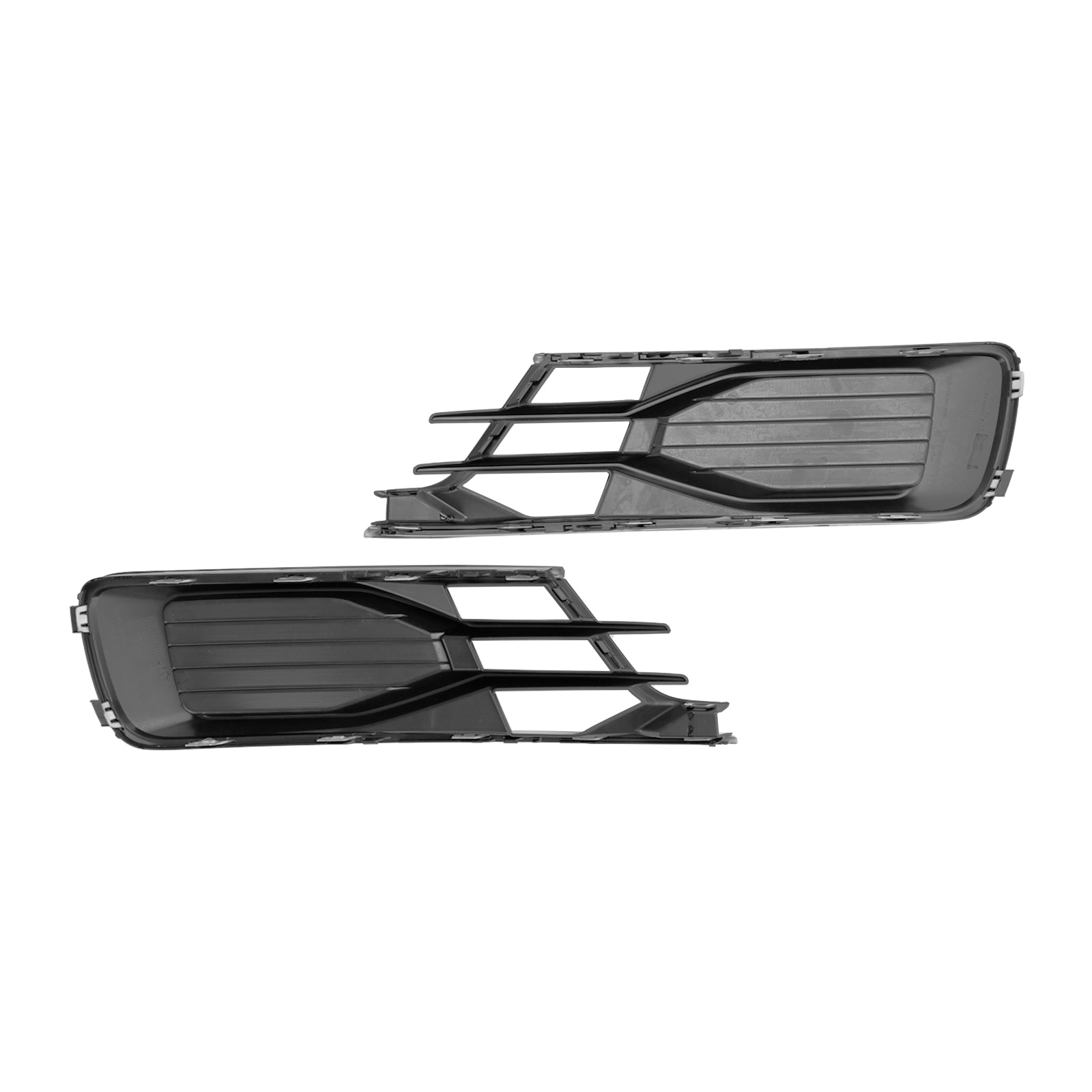 2014-2018 Audi A6 C7 2PCS Front Bumper Foglight Cover Grill Grille Black