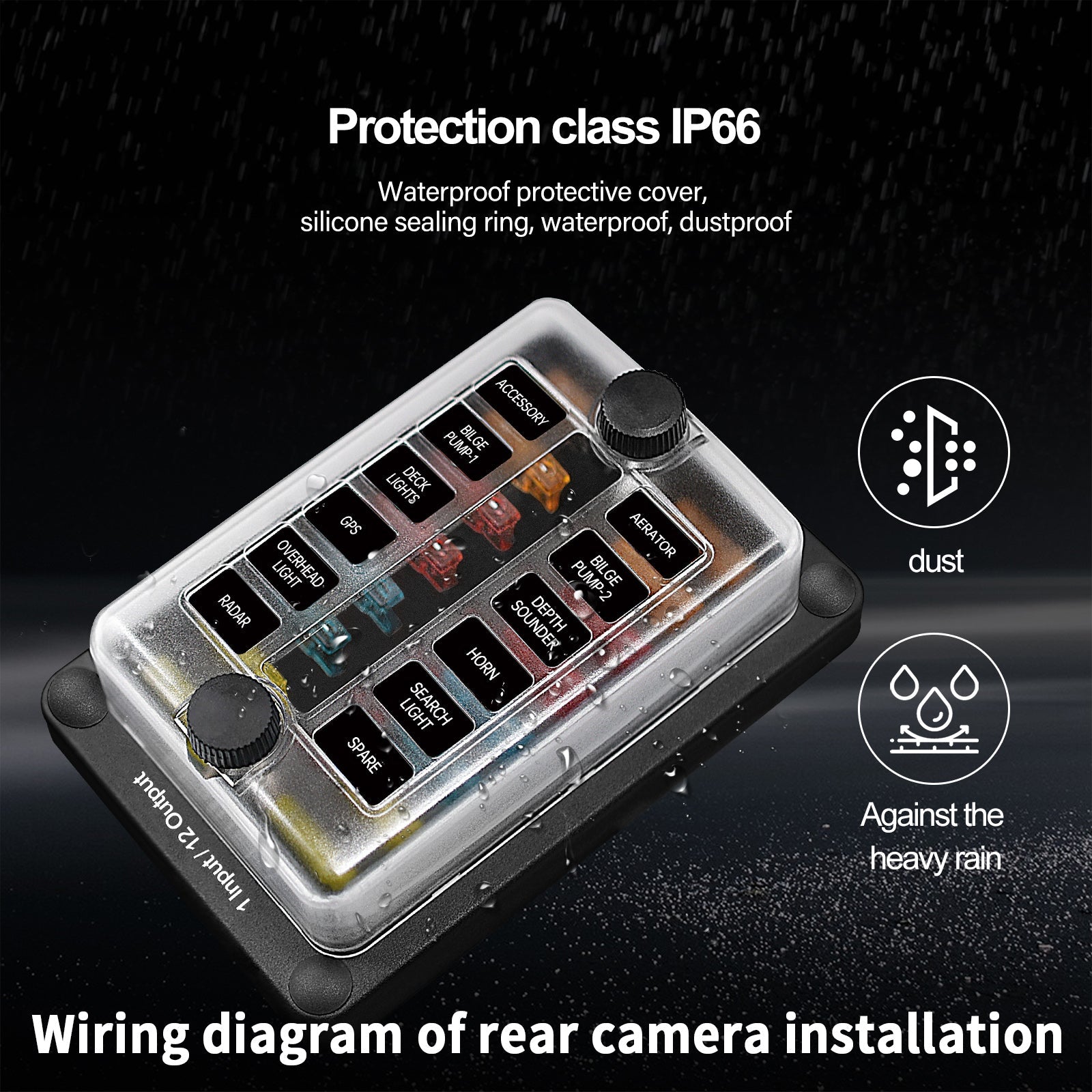 6-weg/12-weg meszekeringkastblokhouder ATO ATC voor auto-marineboot waterdicht