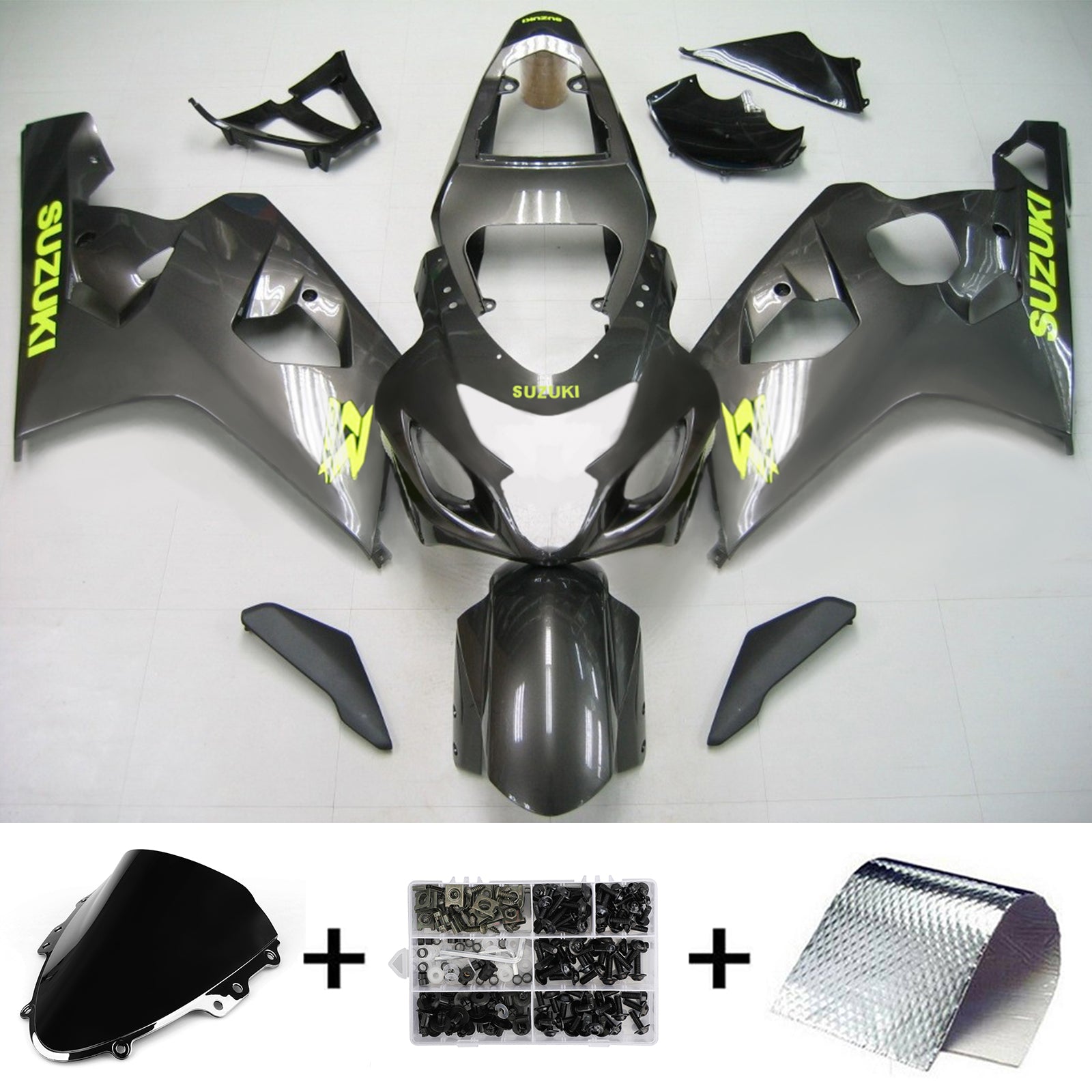 2004-2005 Suzuki GSXR 600/750 K4 Amotopart Kit de carénage d'injection carrosserie plastique ABS #141