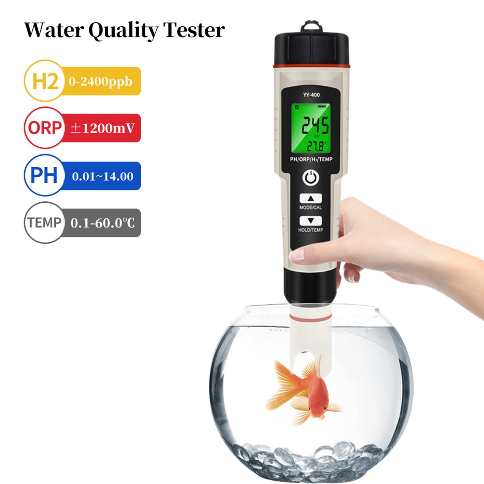 Draagbare 4-in-1 waterstofrijke testpen PH/ORP/TEMP waterkwaliteitsmetertester