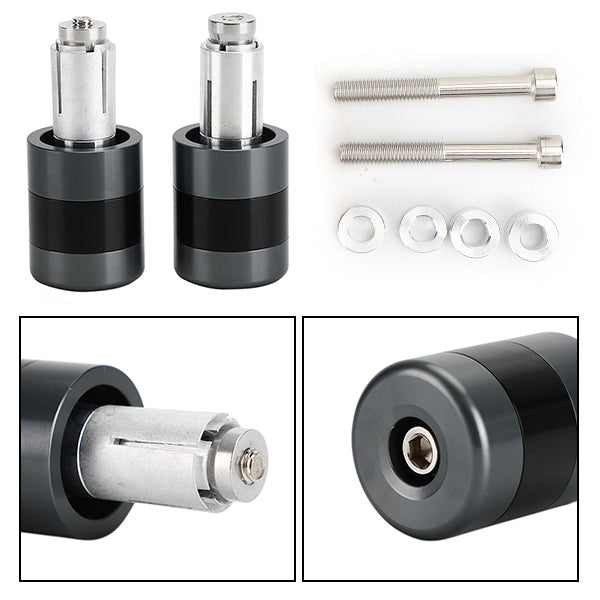 Anti-vibratie 7/8" 22mm Stuur Eindkap M6/M8 Zwart/Titanium Gewichtsschuifregelaar Verlagend Generiek