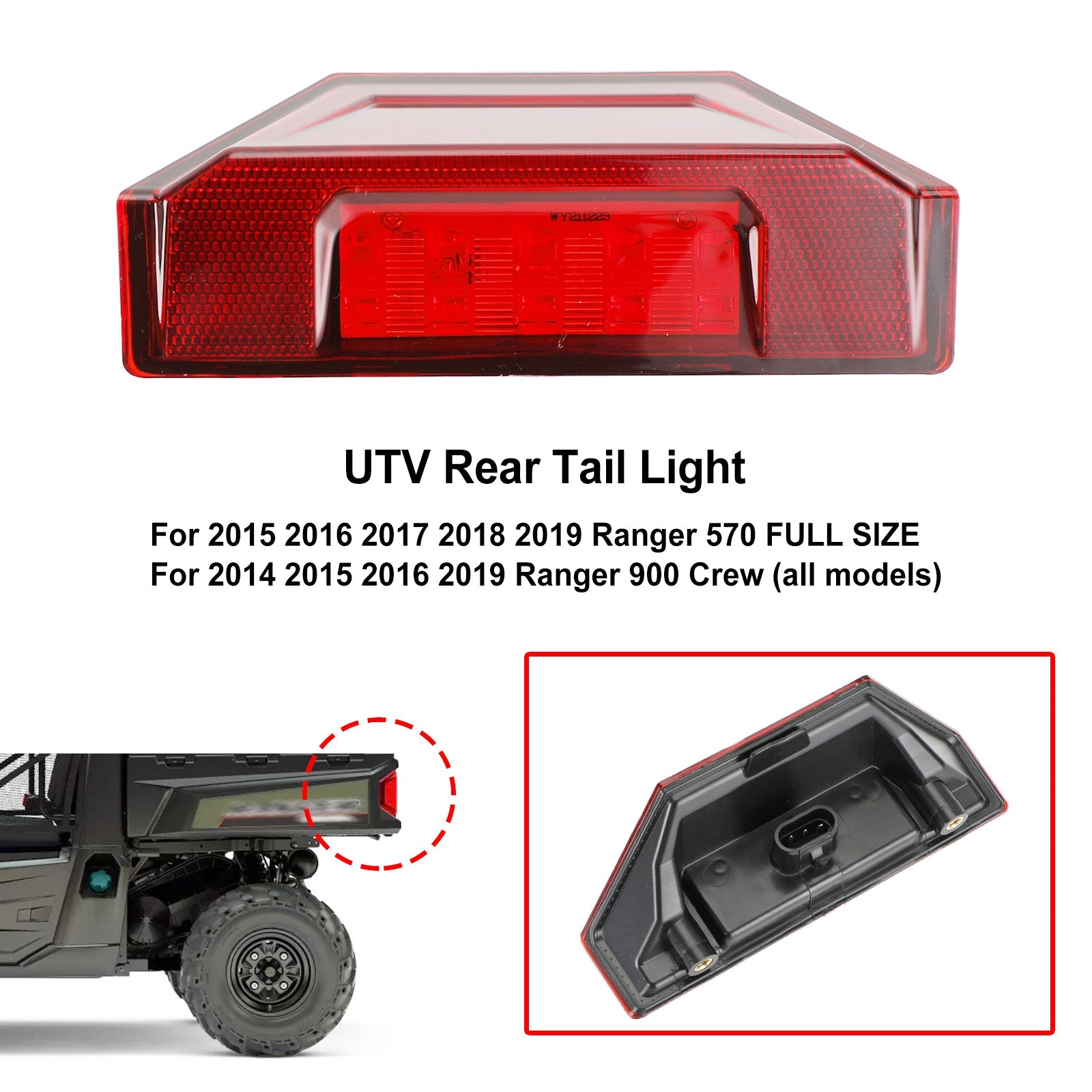 2412774 UTV TAIL Light for Polaris Ranger Crew 570 XP 900 Allmänt 2013-2020 Generic