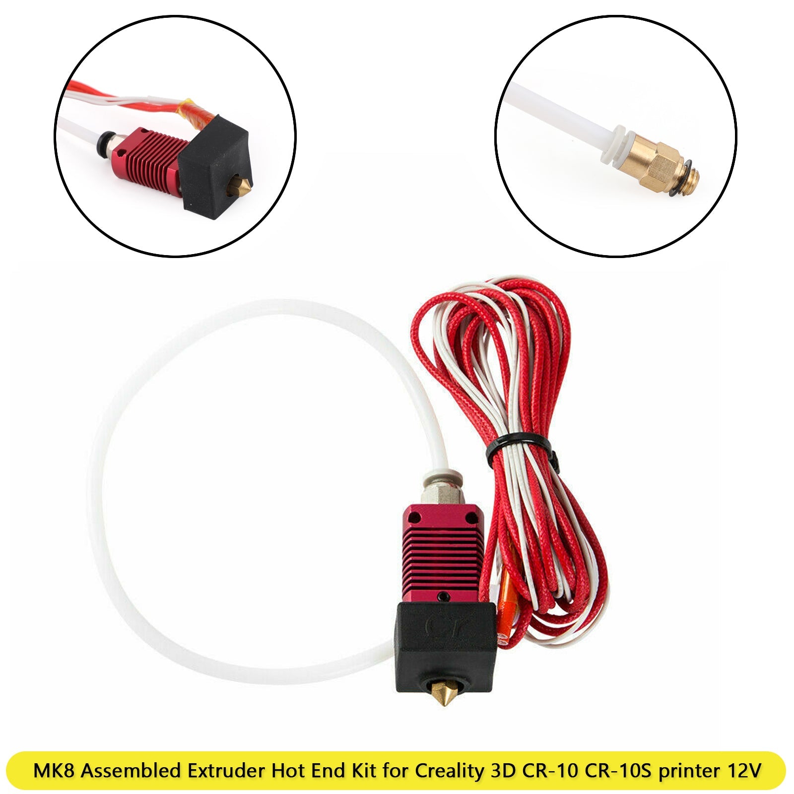Kit de extremo caliente del extrusor de actualización de impresora 3D, 12V, apto para Creality 3D CR-10 CR-10S