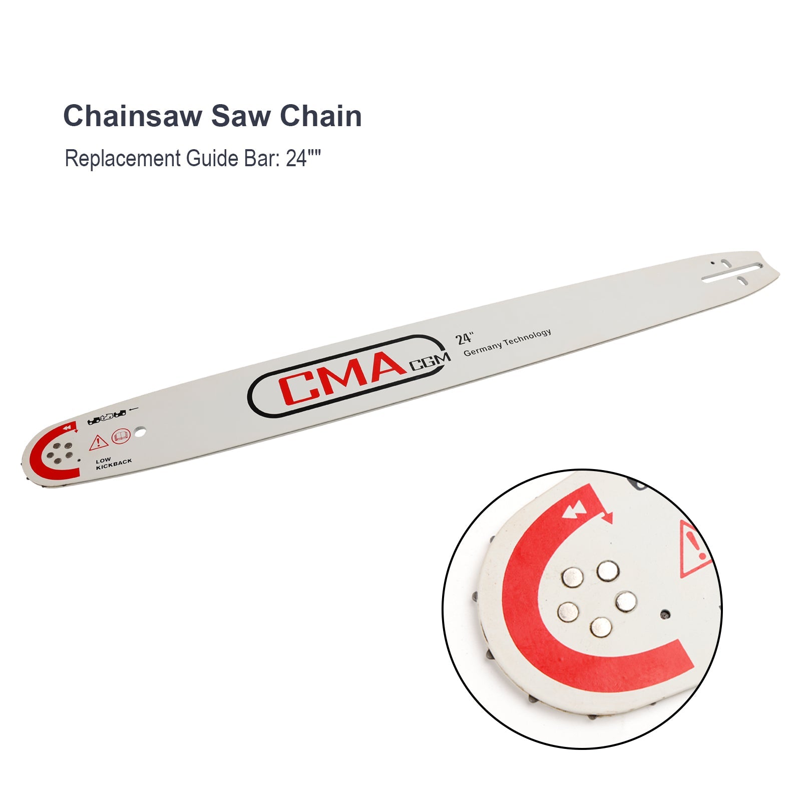 24" GUIDE-CHAÎNE DE TRONÇONNEUSE 0.325" pas 0,058 Calibre 94DL Remplacement de rechange