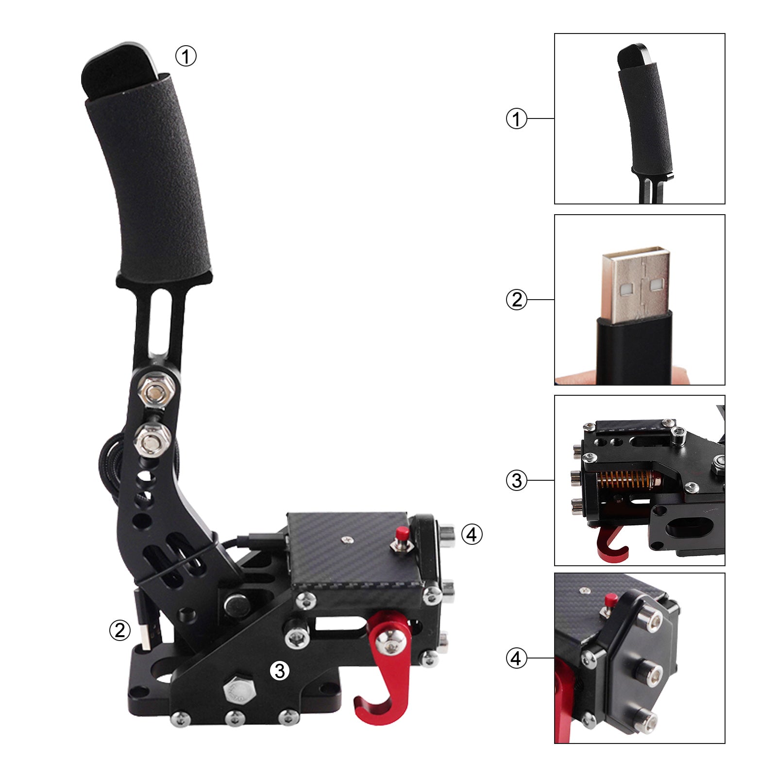 14bit X1 XSS XSX Xbox USB3.0 Sim Handbrake for Racing Games Ratt Stativ G920 Svart