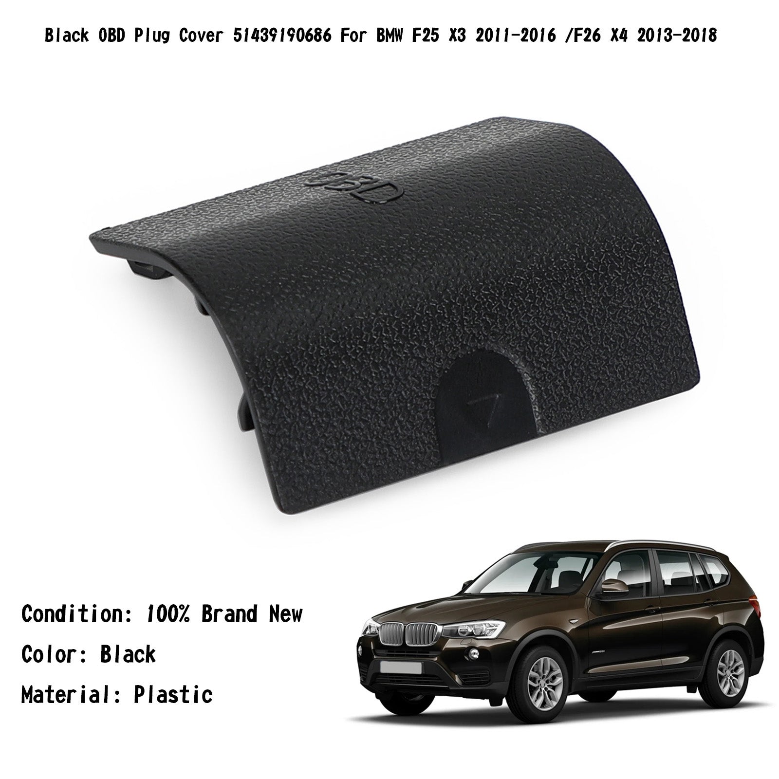 Couverture de bougie de diagnostic LHD OBD Socket 51439190686 pour BMW X3 F25 F26 10-18