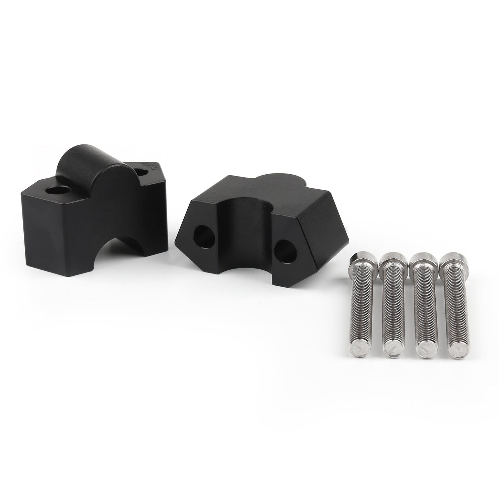 Aluminum 7/8" 22mm Motorcycle HandleBar Riser Mount Clamps For Kawasaki Z250 BLK