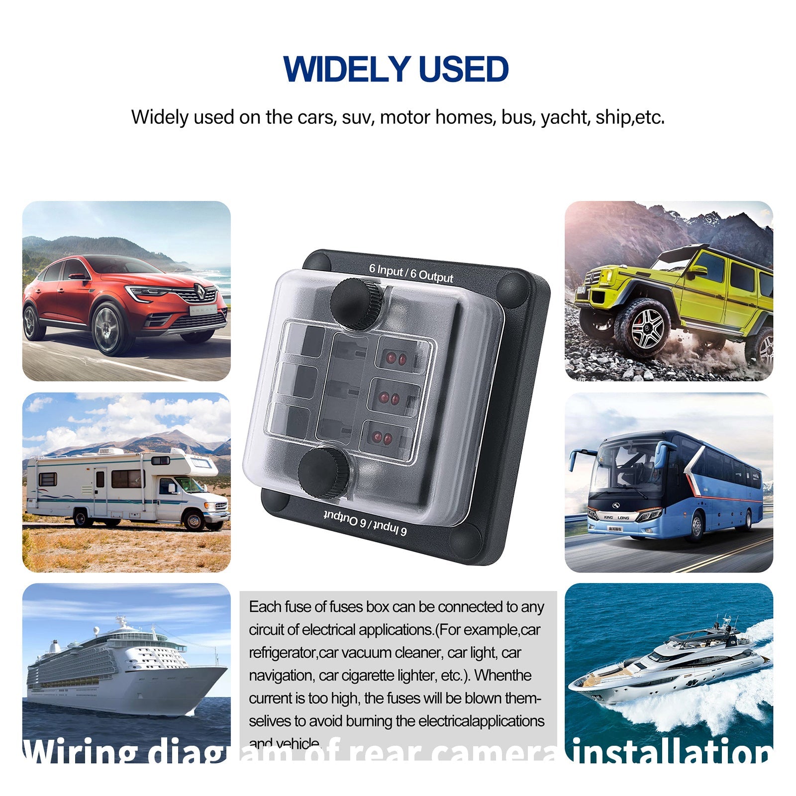 6-weg/12-weg meszekeringkastblokhouder ATO ATC voor auto-marineboot waterdicht