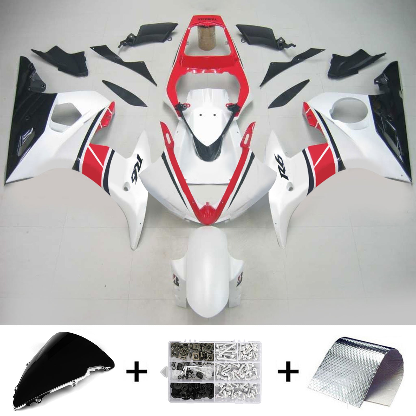2005 Yamaha YZF 600 R6 Injektion Fairing Kit Bodywork Plastic ABS #131