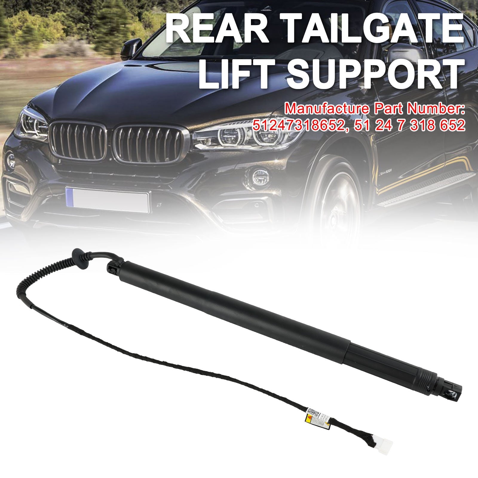 2014-2019 BMW X6 F16 F86 Rear Right Tailgate Power Lift Support 51247318652