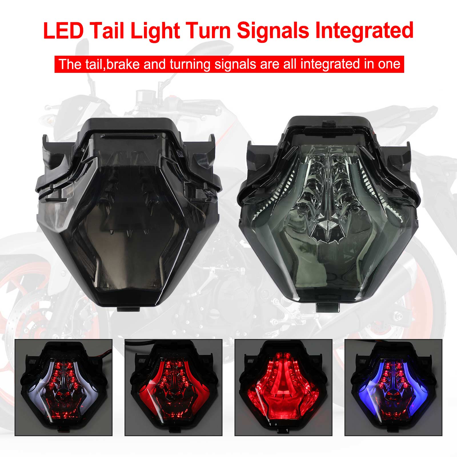 Sinais de curva da luz traseira integrados para yamaha yzf r25/r3 mt 03/07/25 fz 07 genérico