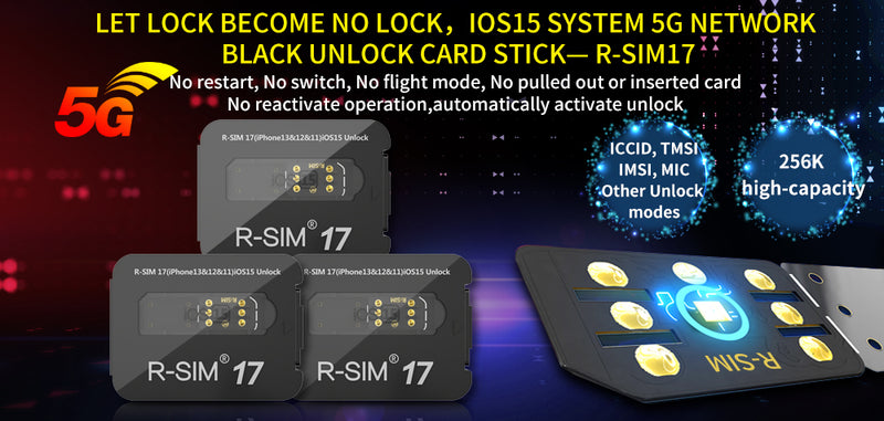 iPhone 13 Pro 12 Pro Max X XS Max 8 IOS 15 Upgrade RSIM 17 Nano Unlock Card