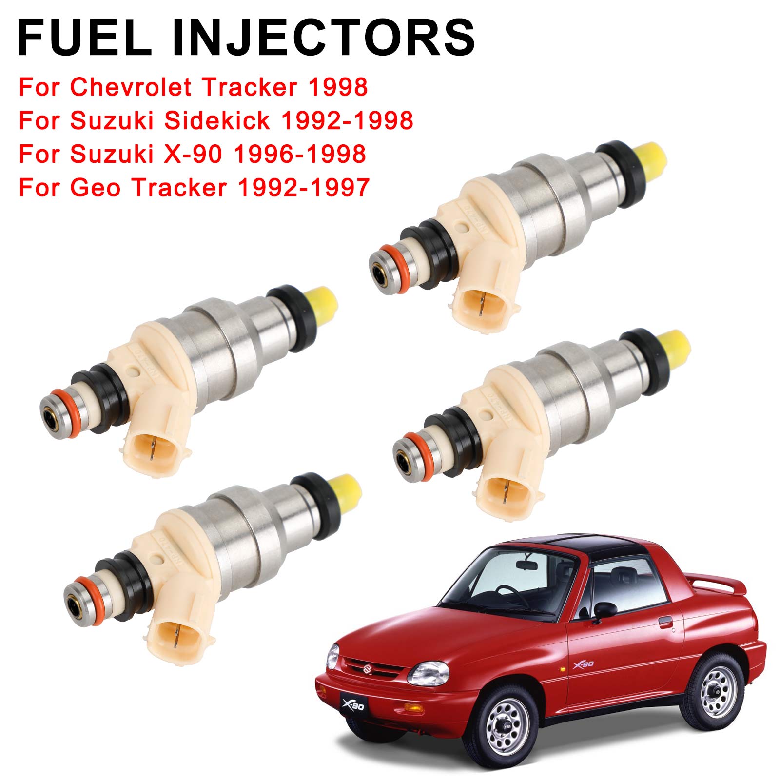 Injecteurs de carburant Suzuki Sidekick X-90, 1,6 l, pour Chevy Tracker, INP-470, 4 pièces