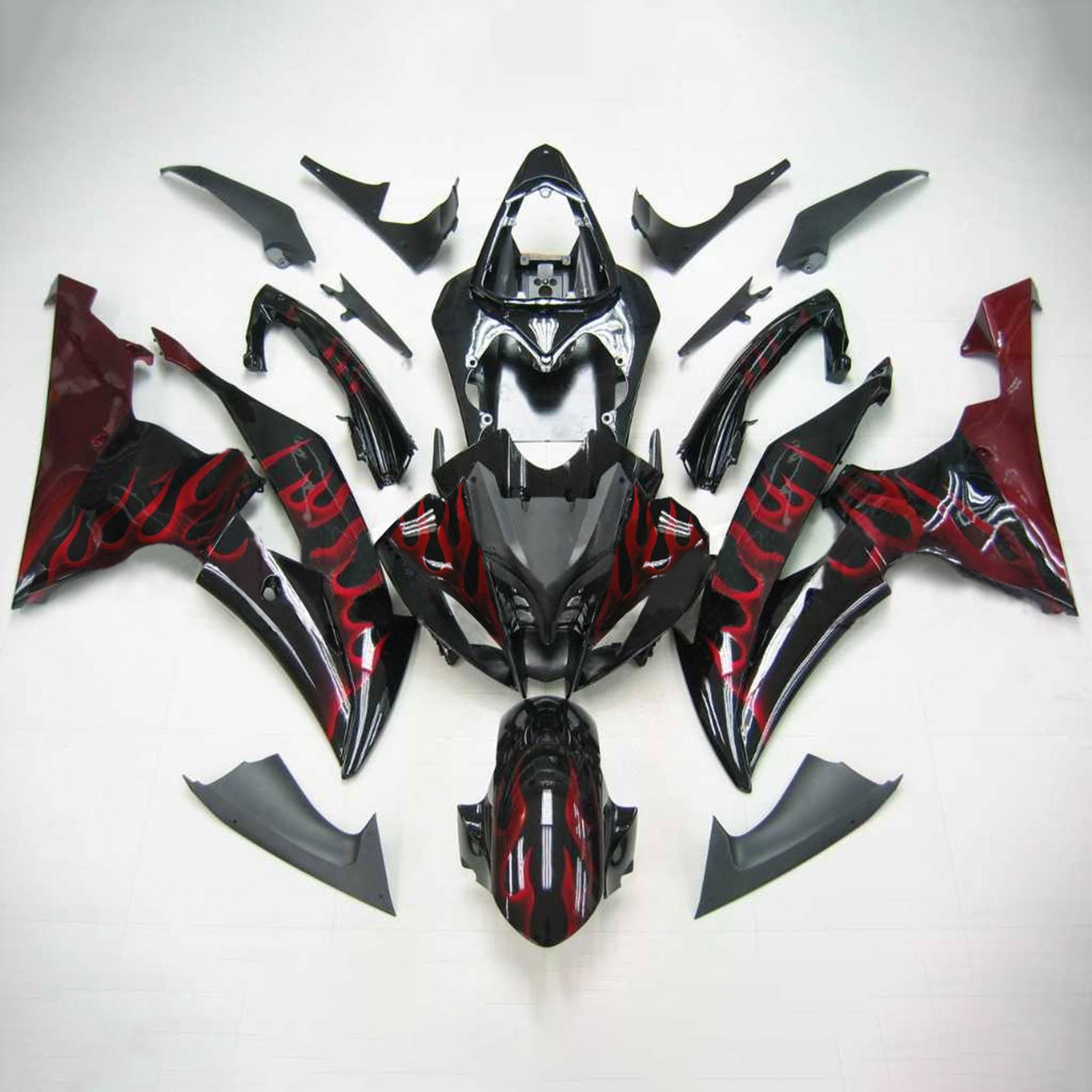 2008-2016 Yamaha YZF 600 R6 Amotopart Kit de carenado de inyección Carrocería Plástico ABS # 110