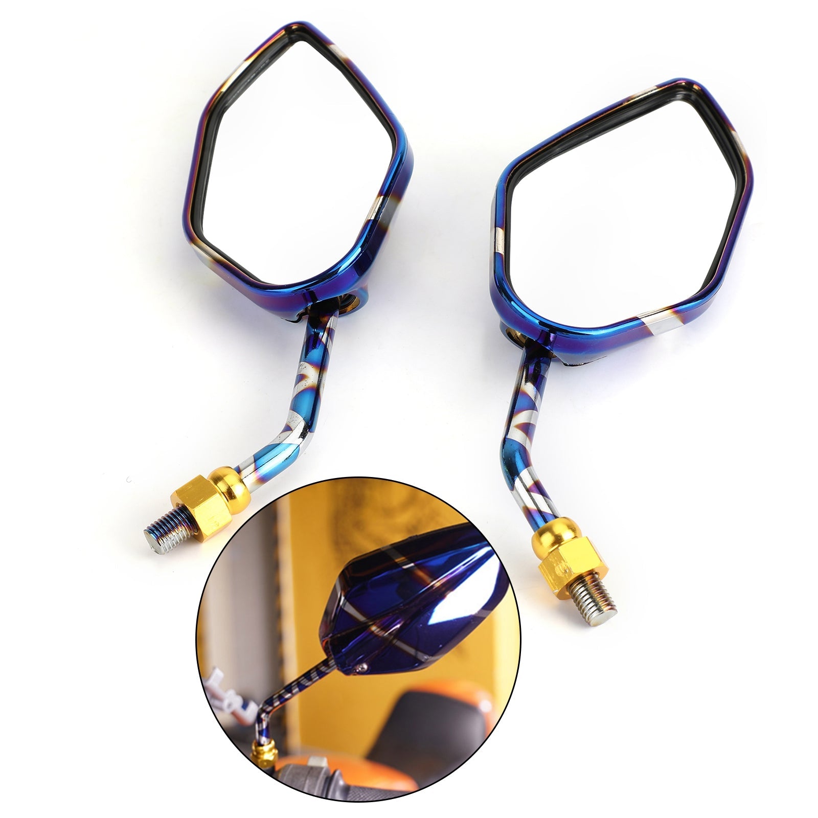 Spätný pohľad bočné zrkadlá 10 mm m10 pre motocyklový skúter Cruiser Chopper Sportbike generic