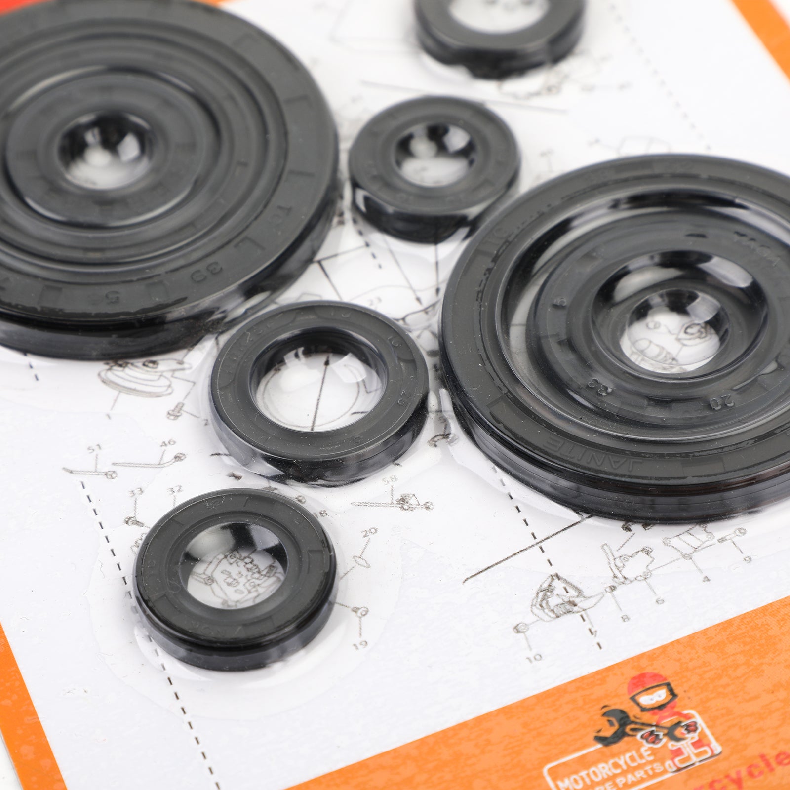 10st-motoroljetätningssats för Honda CRF250R 2004-2009 CRF250X 2004-2017 Generisk