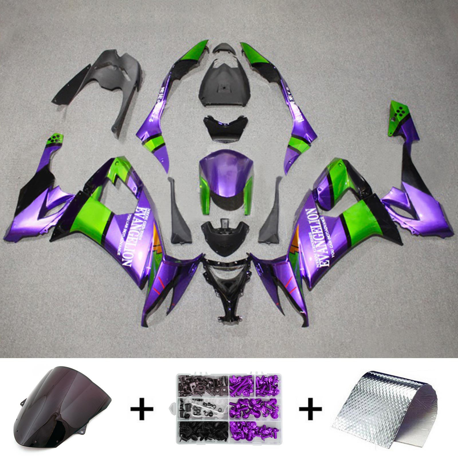 2008-2010 Kawasaki ZX10R Injektion Fairing Kit Bodywork Plastic ABS#124