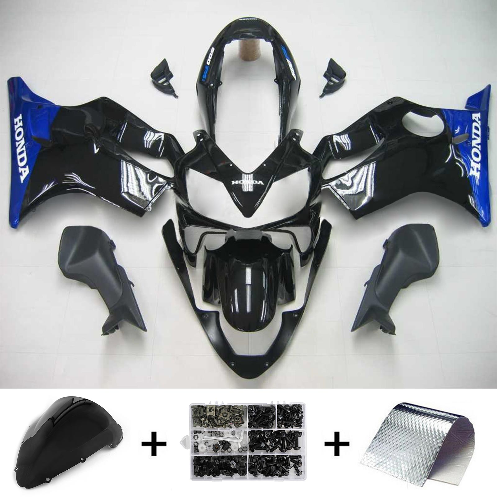 2004-2007 Honda CBR600 F4i Amotopart Kit de carénage d'injection carrosserie plastique ABS #108