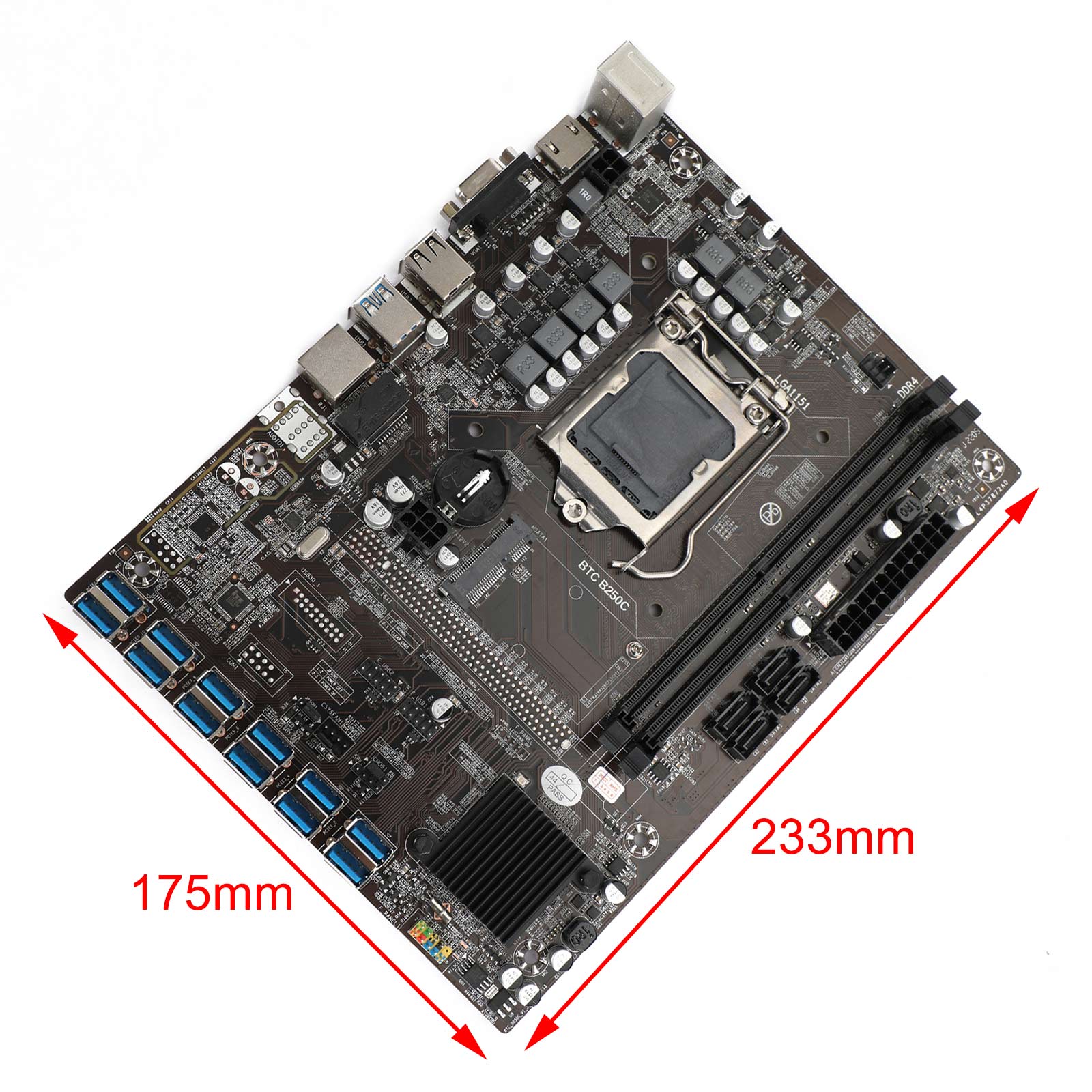 Placa base de minería de PC B250C BTC 12P PCI Express DDR4 compatible con LGA1151 Gen6/7