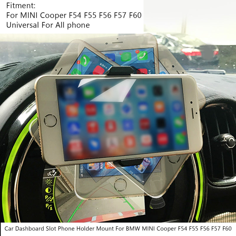 BMW MINI Cooper F54 F55 F56 F57 F60 Black Car Dashboard Slot Phone Holder Mount