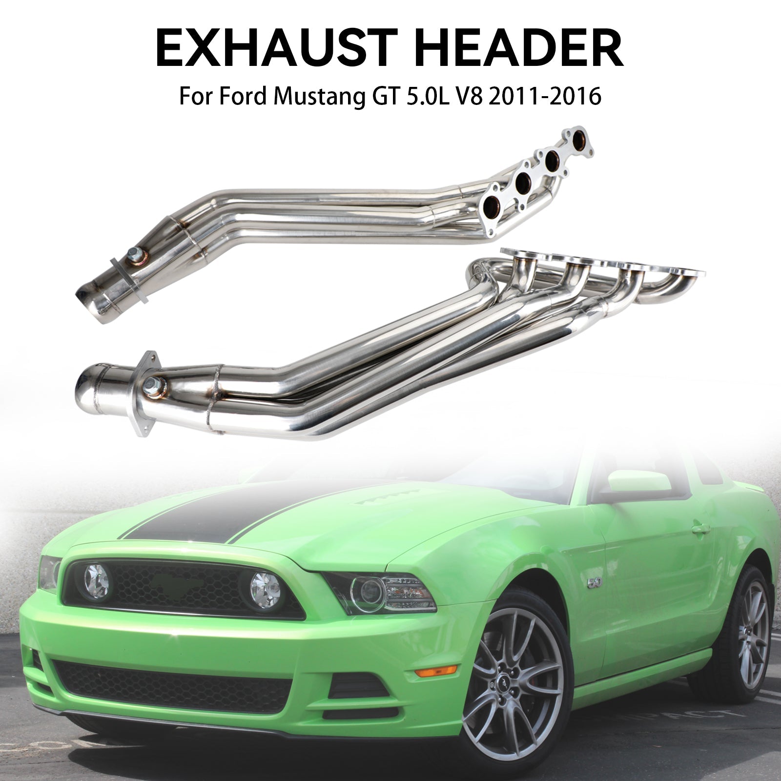 2st Ford Mustang 2011-2016 GT 5.0/302 V8 Rostfritt stålavgashuvud