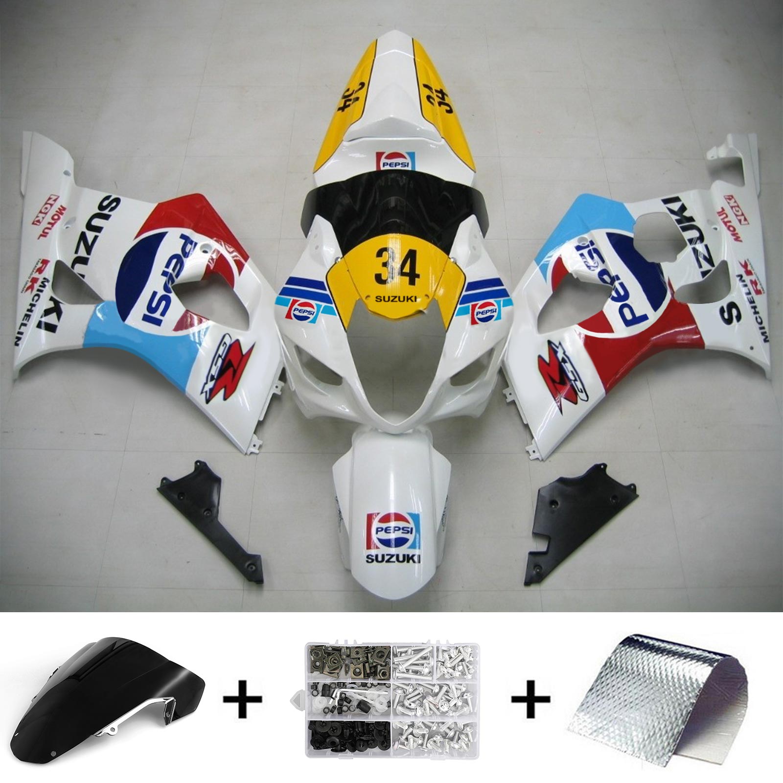2003-2004 SUZUKI GSXR1000 K3 AMOTOPART INJEKTION FAIRING KIT BOODYWORK ABS #103