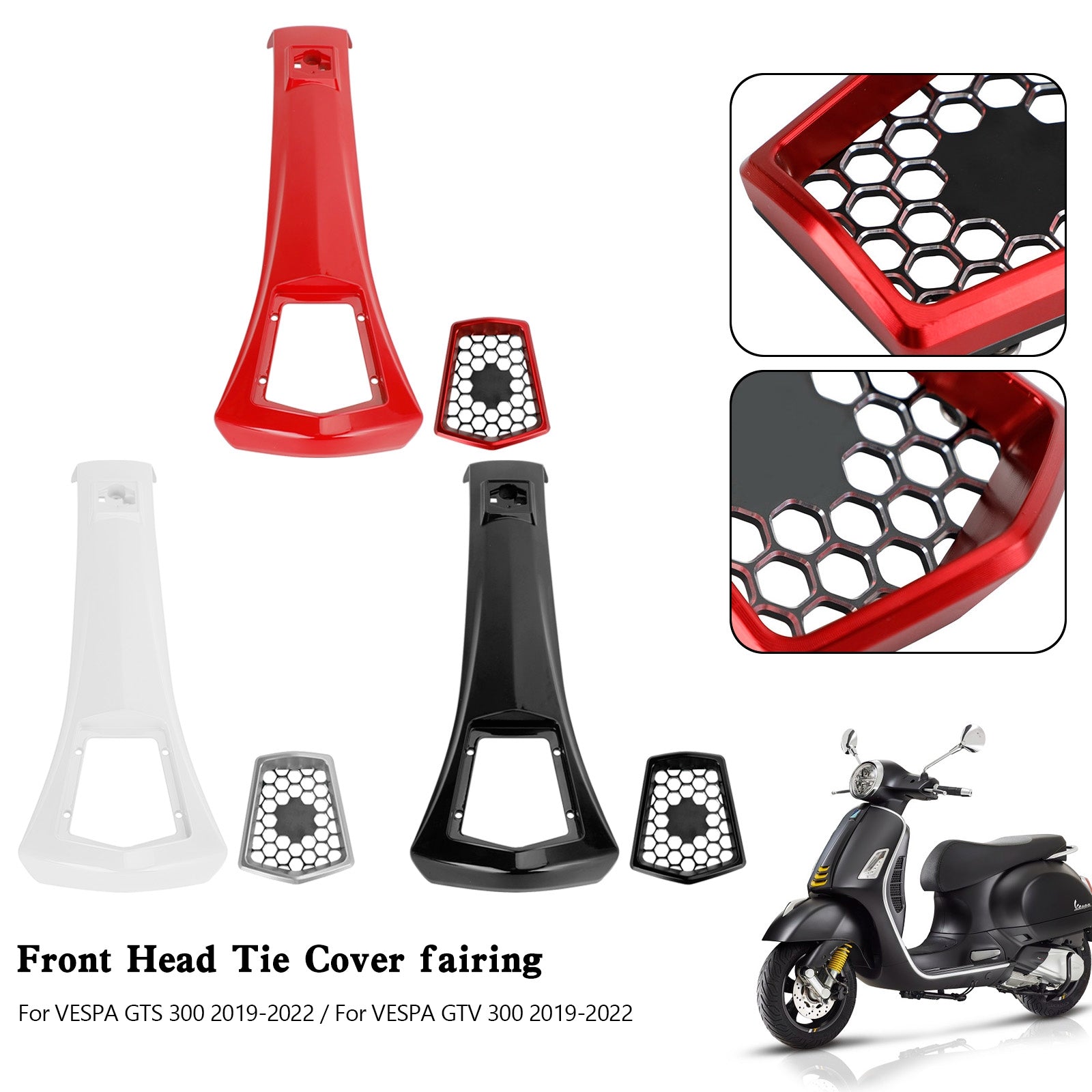 VESPA GTS 300 GTV 300 2019-2022 Front Head Cover Horn Fairing Tie