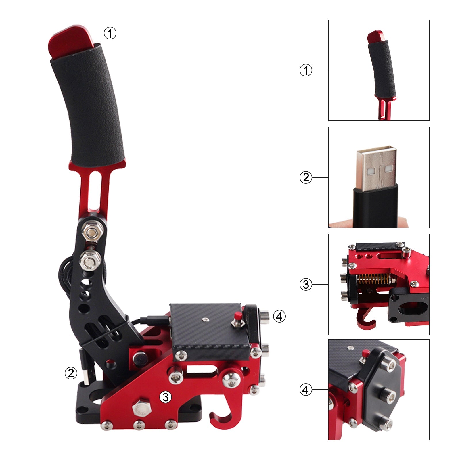 USB3.0 14bit PS4/PS5 SIM Handbrems for racingspill rattstativ T300RS