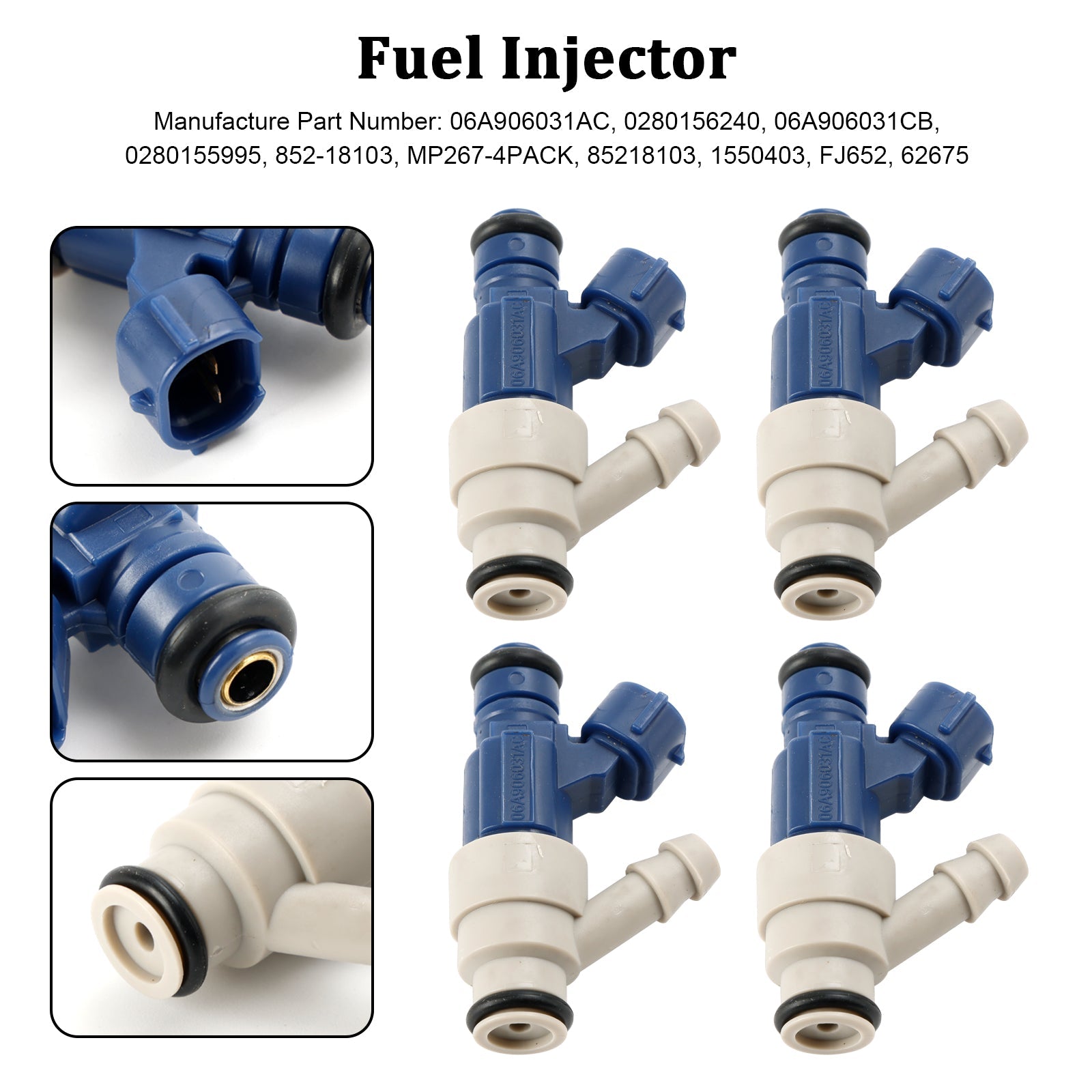 VW Golf Beetle Jetta 2.0L I4 2000-2005 4pcs Injecteur de carburant 0280155995