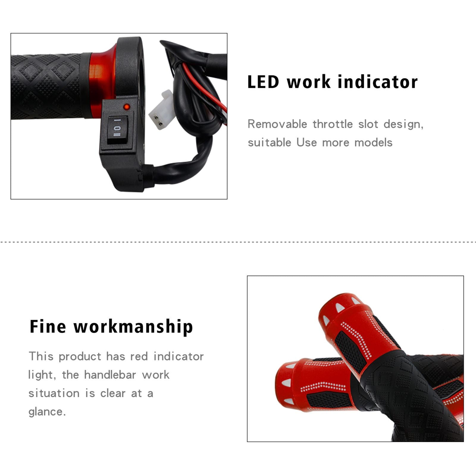 2X 7/8" 22mm 12V elektriska uppvärmda handtag värmehandtag röd för motorcykel