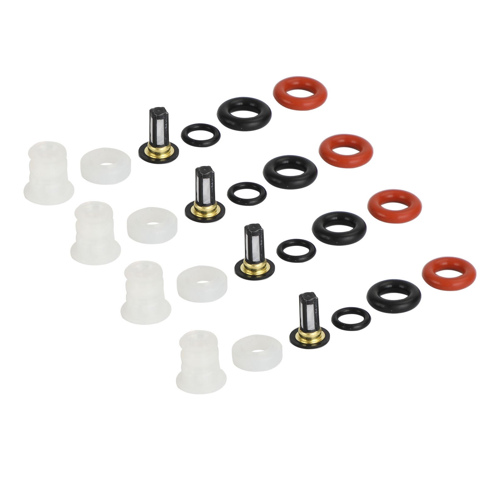 Acura RSX TSX Honda Civic 4st Bränsleinsprutare Reparationssatsfilter O-RINGS 16450RAAA01 16450-RAA-A01 842-12288 842-12287 FJ484 GENERISKA